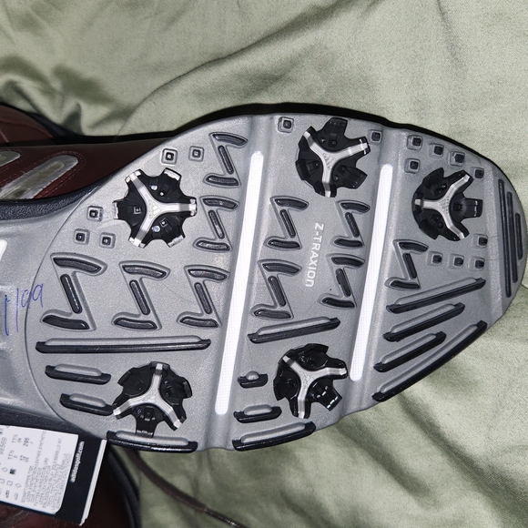 Adidas new Tour metal brown leather golf shoes sz11.5 - Picture 5 of 6